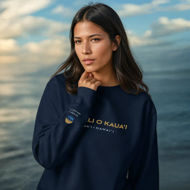 Na Pali Coast, Kauai Embroidered Organic Crewneck. Signature Collection