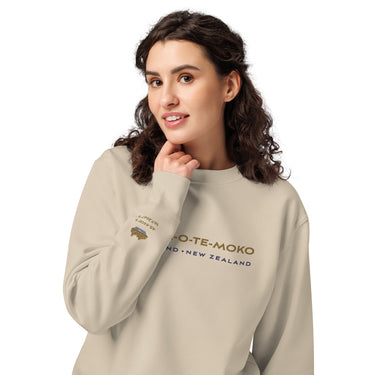 Rua-o-te-Moko (Fiordland, New Zealand) Embroidered Organic Crewneck. Signature Collection