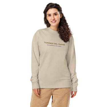 Torres del Paine Embroidered Organic Crewneck. Signature Collection